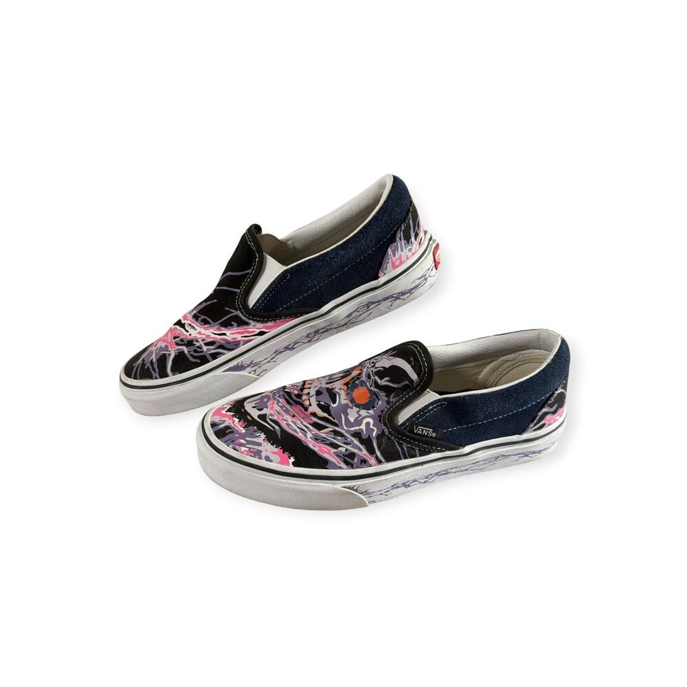 VANS Zap Glow in the Dark Skull Slip-On Casual Sneakers, LEA, Women's Size 6.5